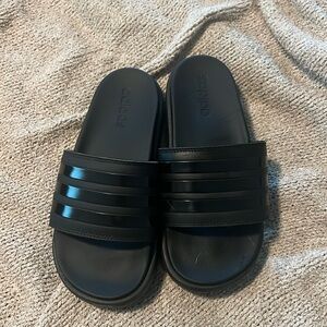 Black Adidas Platform Slides